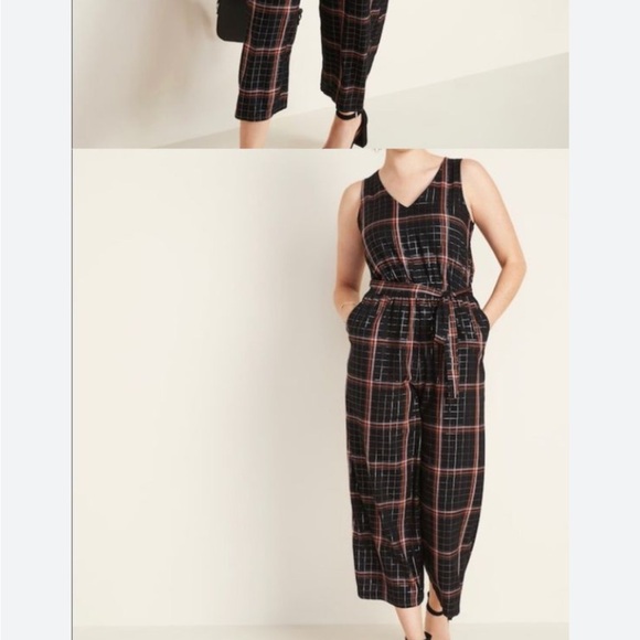 Lovely chequered jumpsuit with fine metallic thread - Picture 1 of 13